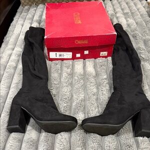 Carlos by Carlos Santana Black Over the Knee Boots